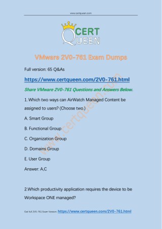 New Cracked VMware 2V0-761 Dumps | CertQueen