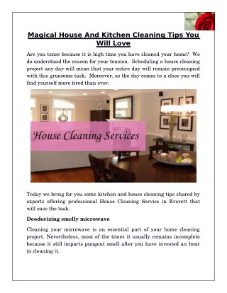 Magical House And Kitchen Cleaning Tips You Will Love