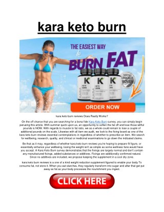 Kara Keto Burn: For Weight Loss | Does It Work Really Work?