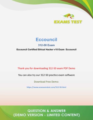 Get Valid Eccouncil 312-50 VCE Exam 2018 - [DOWNLOAD FREE DEMO]