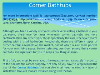 Corner Bathtubs