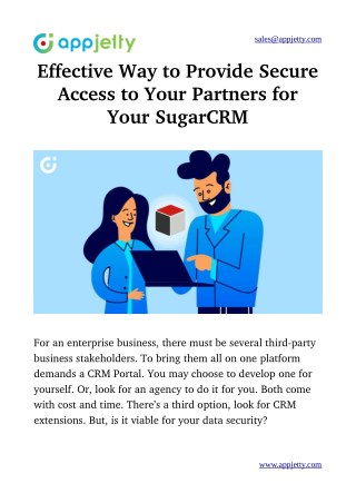 Effective Way to Provide Secure Access to Your Partners for Your SugarCRM