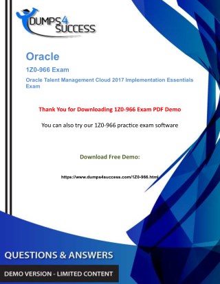 1Z0-966 Dumps Question - Oracle Human Resource Management [1Z0-966] Exam Question