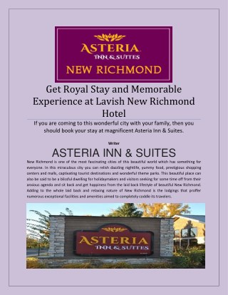 Enjoy the Magic of New Richmond City by Staying at Grand Hotel