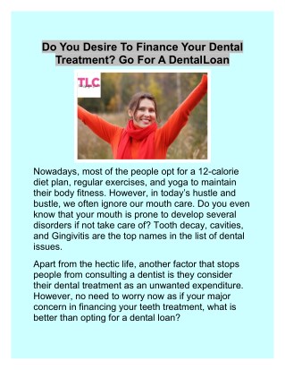 Finance Your Dental Treatment Opting For a Dental Loan