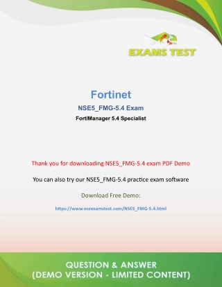 Get Valid Fortinet NSE5_FMG-5.4 VCE Exam 2018 - [DOWNLOAD FREE DEMO]