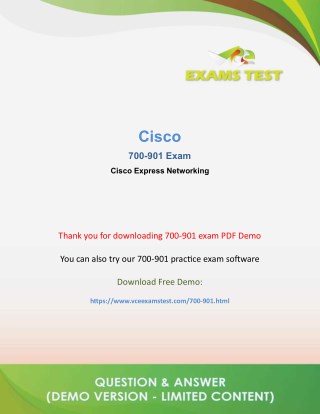 Get Valid Cisco 700-901	 VCE Exam 2018 - [DOWNLOAD FREE DEMO]