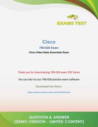 Get Valid Cisco 700-020 VCE Exam 2018 - [DOWNLOAD FREE DEMO]