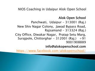 Nios coaching in udaipur alok open school