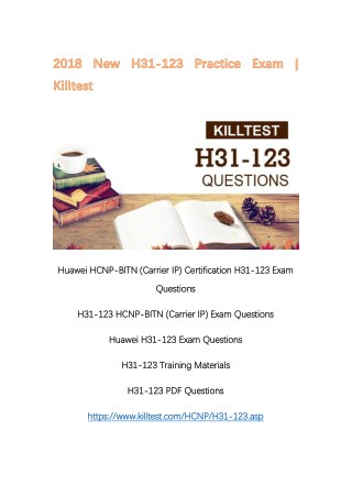 2018 New H31-123 Huawei PDF H31-123 Questions