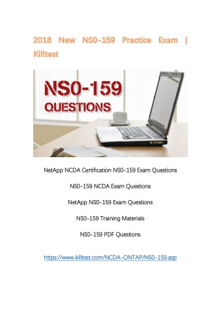 2018 New NS0-159 NetApp PDF NS0-159 Questions