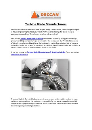 Turbine Blade Manufacturers