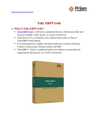 Tally solutions |Tally erp 9 gold Company in Pune Mumbai | PrismIT