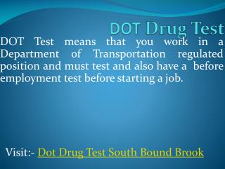 Dot Drug Test South Bound Brook