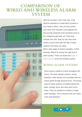 Comparison Of Wired And Wireless Alarm System