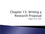 Chapter 13: Writing a Research Proposal