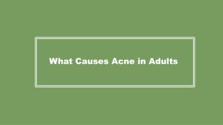 What Causes Acne in Adults?