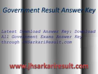Government Result Answer Key