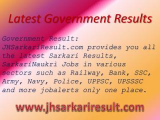 Latest Government Results