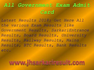 All Government Exam Admit Card