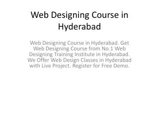 Web Designing Course in Hyderabad