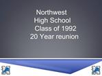 Northwest High Class of 1992 20 Year Reunion