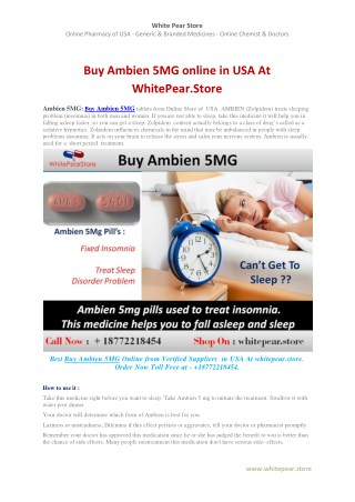 Buy Ambien 5MG