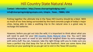 Hill Country State Natural Area