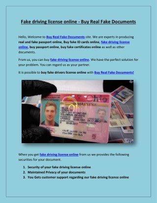 Fake driving license online - Buy Real Fake Documents