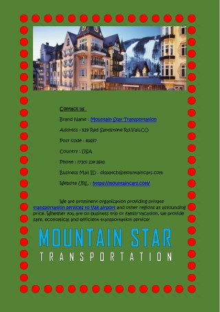 Vail to Denver Airport Transportation Services