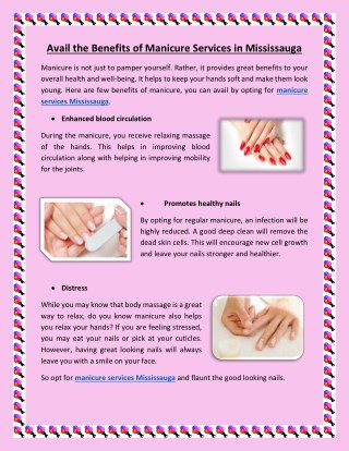 Avail the Benefits of Manicure Services in Mississauga