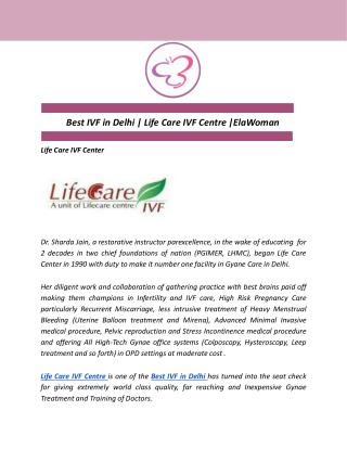Best IVF in Delhi | Life Care IVF Centre |ElaWoman