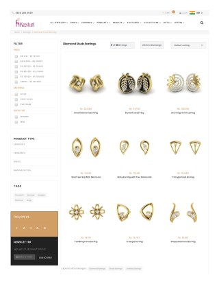 Diamond Stud Earrings - Buy Online Stud Earrings