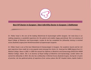 Best IVF Doctor in Gurgaon | Best Infertility Doctor in Gurgaon | ElaWoman