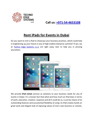 Rent iPads for Events