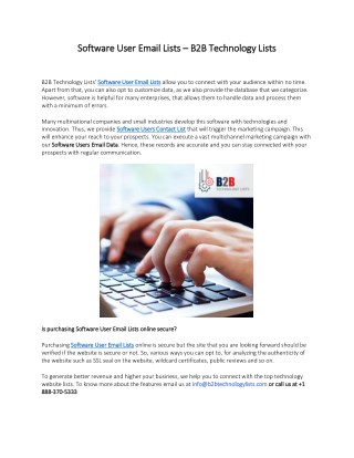 software User Email Lists - B2B Technology Lists