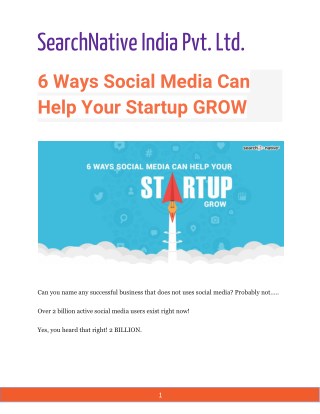 6 Ways Social Media Can Help Your Startup GROW