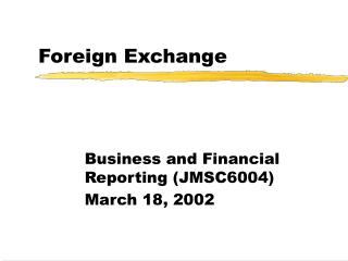 Foreign Exchange