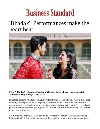 Dhadak': Performances make the heart beat