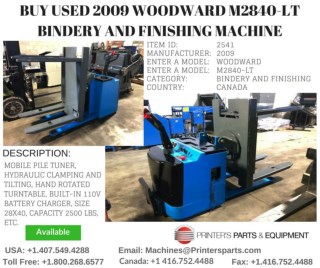 Buy Used 2009 Woodward M2840-LT Bindery and Finishing Machine