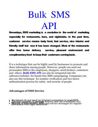 Secure Bulk SMS API Provider In Indore