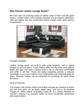 Why Choose Leather Lounge Suites?