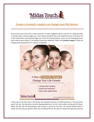 How Plastic Surgeon in Ahmedabad Change Your Life Forever