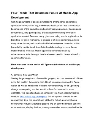 Four Trends That Determine Future of Mobile App Development
