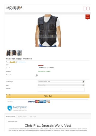 Chris Pratt Jurassic World Vest