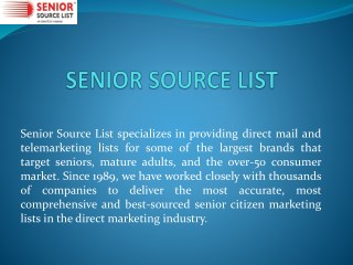 Get the Best Seniorty List Data in NewYork | seniorsourcelist