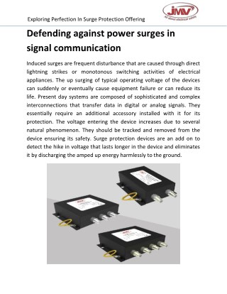 Defending against power surges in signal communication