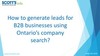 How to generate leads for B2B businesses using Ontarioâ€™s company search?