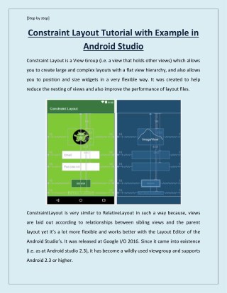 Constraint Layout Tutorial