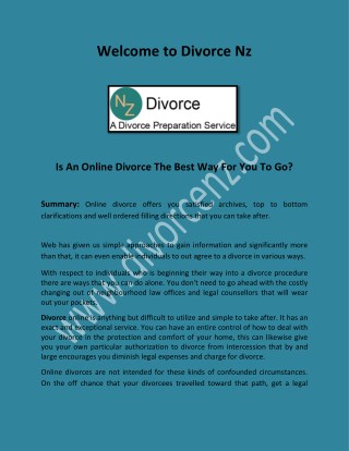 Divorce Application at divorcenz